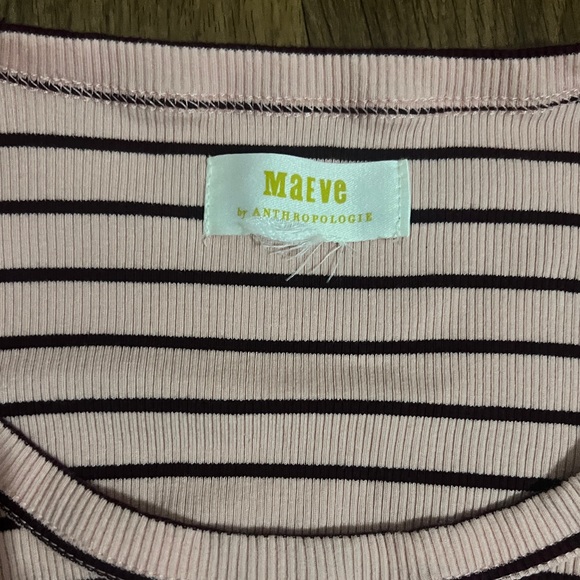 MAEVE puffed -Sleeve Striped Ribbed Top - Picture 4 of 6